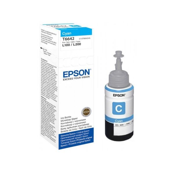 Bouteille d'encre EPSON CYAN T6642 (13T66424010)