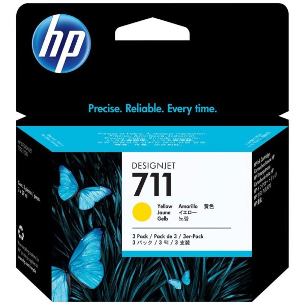 Cartouche HP 711 YELLOW PACK DE 3 (CZ136)